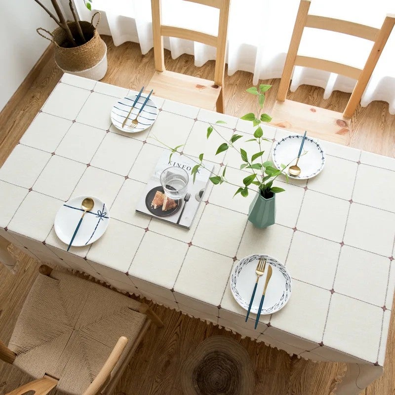 Bluejw Selling Solid Color Fabric Tablecloth Linen Plain Tablecloth Nordic Modern Coffee Table Tablecloth - Image 4